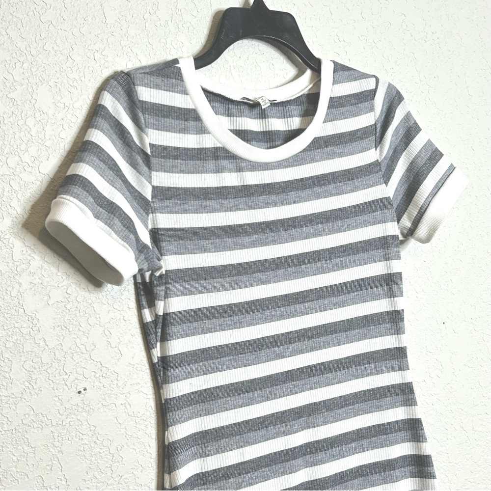 Charlotte Russe Medium Junior GrayWhite Striped Dress - Picture 2 of 6